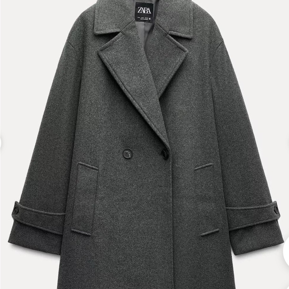 Zara Women's Charcoal Pea Coat